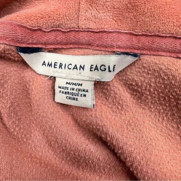 American Eagle Velour Hoodie. Batwing Style. Size Medium.
Blush-Salmon color. - Picture 7 of 10